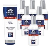Giardino Dei Sensi Legni Esotici - Profumo Uomo Spray 100 ml + Doccia Shampoo 250 ml In Omaggio Con Estratti Di Bambù Teak e Mogano (Legni Esotici 6)
