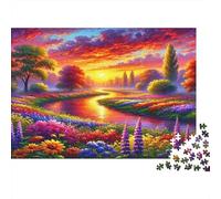 Giardino del tramonto Puzzles 1000 Pezzi Carta riciclata per adulti Puzzle per adulti Gioco familiare divertente e stimolante Ottima idea regalo per bambini dai 12 anni in su 70x50cm/1000pcs