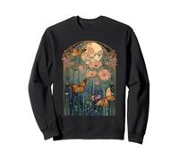 Giardino delle Farfalle in Stile Liberty sotto la Scena al Chiaro di Luna Felpa