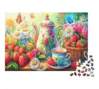 Giardino dell'Intramoenia Puzzle 1000 Pezzi Momento del tè con frutti di bosco in giardino, idea regalo, puzzle decompressivo, educativo, intrattenimento creativo