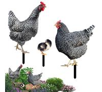 Giardino Di Pollo - Stakes Animali Di Gallo 25x5.5cm | 3X Palo Da Giardino Coltivo, Decorazione Di Pollo Da Giardino Resistente Al Meteo, Pulcini Di Ferro per Galline per Paesaggi