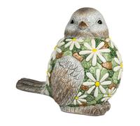 Giardino Figura Uccello Mosaico Fiore H.35cm Grigio Verde Magnesia FORMANO S25