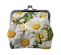 Giardino Fioritura Fioritura Fioritura Portamonete Stampato Per Le Donne Del Raccoglitore Della Borsa Del Raccoglitore Dell'unità di elaborazione, Fiori Floreali Margherite, Taglia unica, Vintage