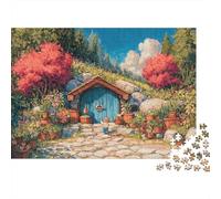 Giardino Hobbit House Puzzle 1000 Pezzi Adulti In cartone Resistente, Un Set Di Puzzle A Rompicapo Per Brain Training Puzzle, Ideale Per Arredo Parete, Enigma Del Regalo Di Natale 70x50cm/1000pcs
