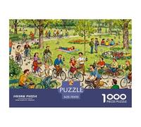 Giardino inglese di Monaco sovraffollato Puzzle in Legno Impermeabile DIY Puzzles Da 1000 Pezzi Regali Per Adulti Divertenti Giochi Di Impegnativi