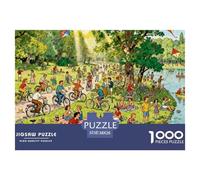Giardino inglese di Monaco sovraffollato Puzzle in Legno Impermeabile Puzzles Da 1000 Pezzi Regali Per Adulti Sfidanti E Rompicapo Giochi Di Impegnativi