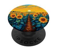 Giardino ispirato Botanical Pop Art Campi di girasole PopSockets PopGrip Intercambiabile