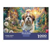 Giardino Magico del Cane 1000 Pezzi Insieme Di Puzzle Per Superare Una Sfida Considerevolmente Difficile Fluffy Dog Vivid Garden consigliato Dopo La Scuola E Per I Puzzle Più Popolari 52x38cm/1000pcs