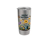 Giardino Native Plants Grow Natival Piante Native Api Bicchiere termico in acciaio inox doppia parete