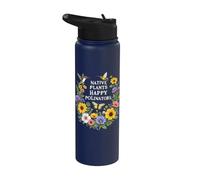 Giardino Native Plants Happy Polinators Piante Native Api Stainless Steel Insulated Water Bottle