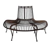 Giardino Panca Albero panchina Stile Antico Ferro Metallo Marrone Parco 134cm