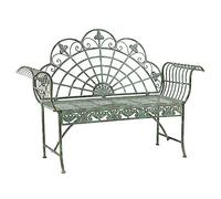 Giardino Panca da Patio in Stile Rustico retrò, Panca da Giardino for Esterni da 57,4 "in Ghisa Verde Antico, Sedia for Il Tempo Libero Pieghevole for 2 Persone for Portico Cortile Parco Terrazzo Balc