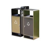 Giardino Pattumiera a doppio contenitore in acciaio inox con posacenere
