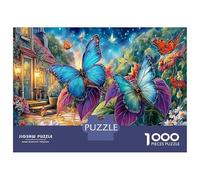 Giardino primaverile Cartone Resistente 1000 Pezzi Premium Jigsaw Puzzle Colorful Farfalla con Brain Training Per Attività Di Vacanze, Un Regalo D'Anniversario Puzzle Speciale 52x38cm/1000pcs