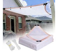 Giardino Rete ombreggiante con Occhielli 50-55% Ombreggiante per Balcone Antistrappo Telo Ombra 2x6 3x8 4x12 5x20 m per Pergola Serra Cortile(1X7m)