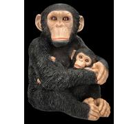 Giardino - Scimpanzè Mama Con Bebé - HotAnt Figura Animale Scimmia - 31 CM