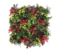 Giardino Verticale Artificiale, Pannello Seto 100x100cm, Per Decorazione Interni ed Esterni Nei Colori Rosso e Verde per Decorazione Naturale