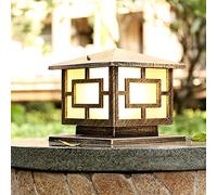 Giardino Villa Luci colonna, Lampada da stigmatizzazione impermeabile, Lampada a pilastro Illuminazione a LED per esterni, Faro a colonna nostalgico classico per Villa Cortile Patio (Bronzo)