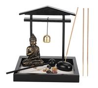 Giardino Zen con di Buddha, Porta Bastoncini di Incenso Giapponese Statua di Buddha Set Porta Bastoncini di Incenso Jardin Zen con 3 Bastoncini di Incenso per Decorazioni