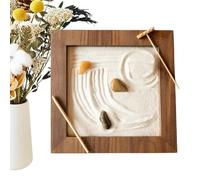 Giardino Zen In Legno - Kit Da Scrivania Da 20 Cm, Vassoio Di Sabbia Resistente, Per Meditazione Retrò, Rilassati E Rilassati | Vanie Da Giardino In Miniatura, Rilassandosi Per La Decorazion