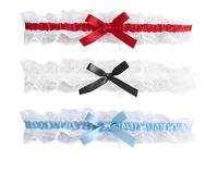 Giarrettiera Sposa 3 Pezzi in Pizzo Elegante con Fiocco, Giarrettiere Elastiche Multicolore per Matrimonio, Cerimonia, Feste, Regalo Romantico per la Sposa