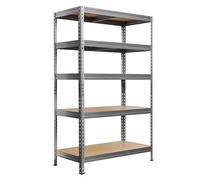 GiaSta.it Scaffale metallico a più livelli 5 ripiani cm L120xP45xH180 Alta portata Zincato Incastro