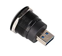 GIASYIEH Connettore USB 3.0 per montaggio a pannello, adattatore di prolunga USB filettato M22 da maschio a femmina, con presa USB SuperSpeed da 5 Gbps, impermeabile e antipolvere, per cruscotto