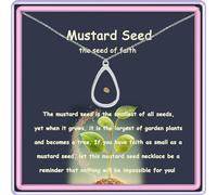 GIAYIER Collana con semi di senape, gioiello religioso, regalo cristiano, gioielli religiosi, semi di senape, niente sarà impossibile per te, regalo di incoraggiamento per lei, metallo, acciaio