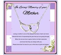 GIAYIER Regalo di condoglianze per la perdita di mamma/papà, regalo di aborto spontaneo per la mamma, collana commemorativa con doppio cuore in acciaio inossidabile, regalo commemorativo per la