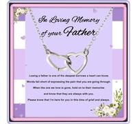 GIAYIER Regalo di condoglianze per la perdita di mamma/papà, regalo di aborto spontaneo per la mamma, collana commemorativa con doppio cuore in acciaio inossidabile, regalo commemorativo per la