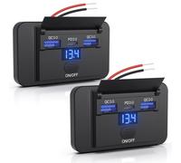 Gibbab 72 W 3 porte 12 V RV interruttore USB presa con voltmetro, 36 W PD3.0 Tip