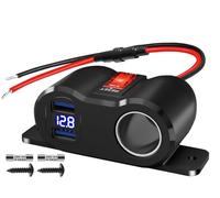 GIBBAB Presa accendisigari 12V 120W con doppia QC3.0 e voltmetro LED | Ricarica rapida 36W, interruttore a bilanciere e uscita aggiuntiva: tre dispositivi insieme, per auto, camper e camion
