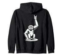 Gibbon Punk Rock Rocker Heavy Metal Felpa con Cappuccio