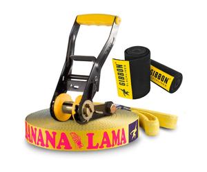 Gibbon Slacklines - Bananalama Treewear Set - Slackline 15 m blu/giallo
