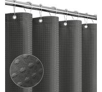 Gibelle Piccola tenda da doccia 91 x 182 cm, stretta mezza trama a nido d'ape, tenda da doccia per bagno, idrorepellente, lavabile in lavatrice, grigio antracite