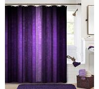 Gibelle Tenda da doccia a righe viola, tende da doccia astratte a mosaico in vetro e strisce scure, moderne ed eleganti tende da bagno in tessuto decorativo viola neon con ganci, 183 x 183 cm