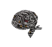 GIBLOR'S - Bandana Unisex Uomo Donna per aiuto cuoco, lavapiatti, Commis, Pub, Cucina, Pasticceria, Hotel, in Cotone, taglia unica, diversi colori (Menù)