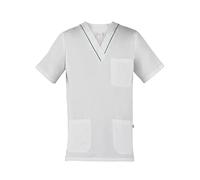 GIBLOR'S - Casacca Gary da Uomo per Infermiere, Dentista, Sala Operatoria, Medico, Dottore, Sanitario, Laboratorio, in Cotone, Diverse taglie e colori (Bianco/Verde L)