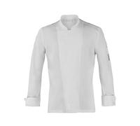 GIBLOR'S - Giacca Augustin Uomo per Chef, Cuoco, in Cotone Elasticizzato, Collo Coreano, Disponibile in Diversi Colori e Dimensioni (Bianco, M)