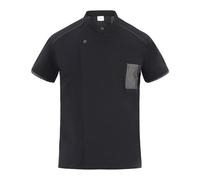 GIBLOR'S Giacca da Chef Cotone Elasticizzato, Colore Nero, Manica Corta, Modello Nathan (L)