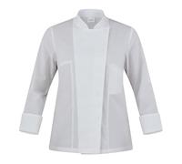 GIBLOR'S Giacca da Cuoca Gloria 100% Poliestere Antibatterico, Traspirante, No Stiro, Ultraleggero 108 gr/mtq (Bianco, L)