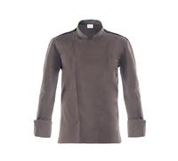 GIBLOR'S - Giacca Raul Uomo per Chef, Cuoco, in Cotone Elasticizzato, Collo Coreano, Disponibile in Diversi Colori e Dimensioni (Tortora S)