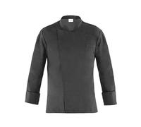 GIBLOR'S - Giacca Raul Uomo per Chef, Cuoco, in Cotone Elasticizzato, Collo Coreano, Disponibile in Diversi Colori e Dimensioni (Nero M)