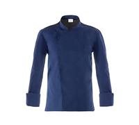 GIBLOR'S - Giacca Raul Uomo per Chef, Cuoco, in Cotone Elasticizzato, Collo Coreano, Disponibile in Diversi Colori e Dimensioni (Blu XXL)