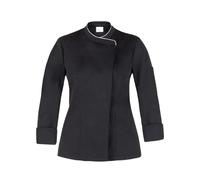 GIBLOR'S - Giacca Susi Donna per Chef, Cuoco, in Cotone Elasticizzato, Chiusura a bottoni, disponibile in diversi colori (Nero M)