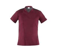 GIBLOR'S - Giacca Thiago Uomo per Chef, Cuoco, in Cotone Elasticizzato, Collo Coreano, disponibile in diversi colori (Bordeaux 4XL)
