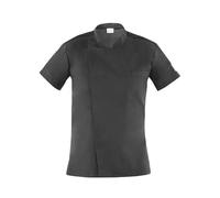 GIBLOR'S - Giacca Thiago Uomo per Chef, Cuoco, in Cotone Elasticizzato, Collo Coreano, disponibile in diversi colori (Nero 5XL)