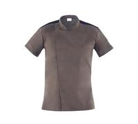 GIBLOR'S - Giacca Thiago Uomo per Chef, Cuoco, in Cotone Elasticizzato, Collo Coreano, disponibile in diversi colori (Tortora 3XL)