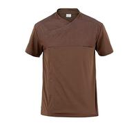 GIBLOR'S Giacca Uomo Manica Corta Lapo, Tessuto Fresh&Stretch, Jeans Marrone (IT, Testo, XXL, Regular, Regular)