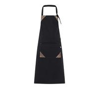 GIBLOR'S Grembiule da Cucina Misto Cotone Gabardine Karpathos, Grammatura Media, Ampio (Nero)